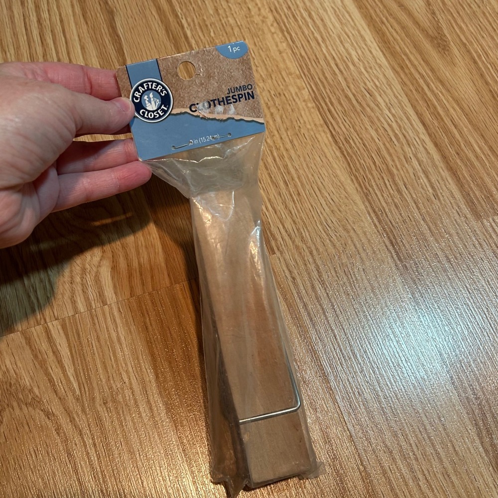 Crafter's Closet Jumbo Clothespin 6 Inch Natural Wood Giant Craft Clip NEW
